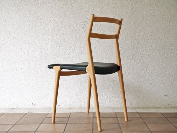 天童木工 TENDO インパラチェア impala chair ホワイトビーチ材 PVCレザー ブラック 佐々木敏光 デザイン A ◇