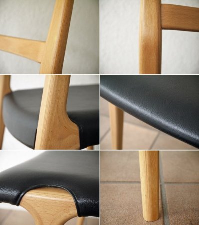 天童木工 TENDO インパラチェア impala chair ホワイトビーチ材 PVCレザー ブラック 佐々木敏光 デザイン A ◇