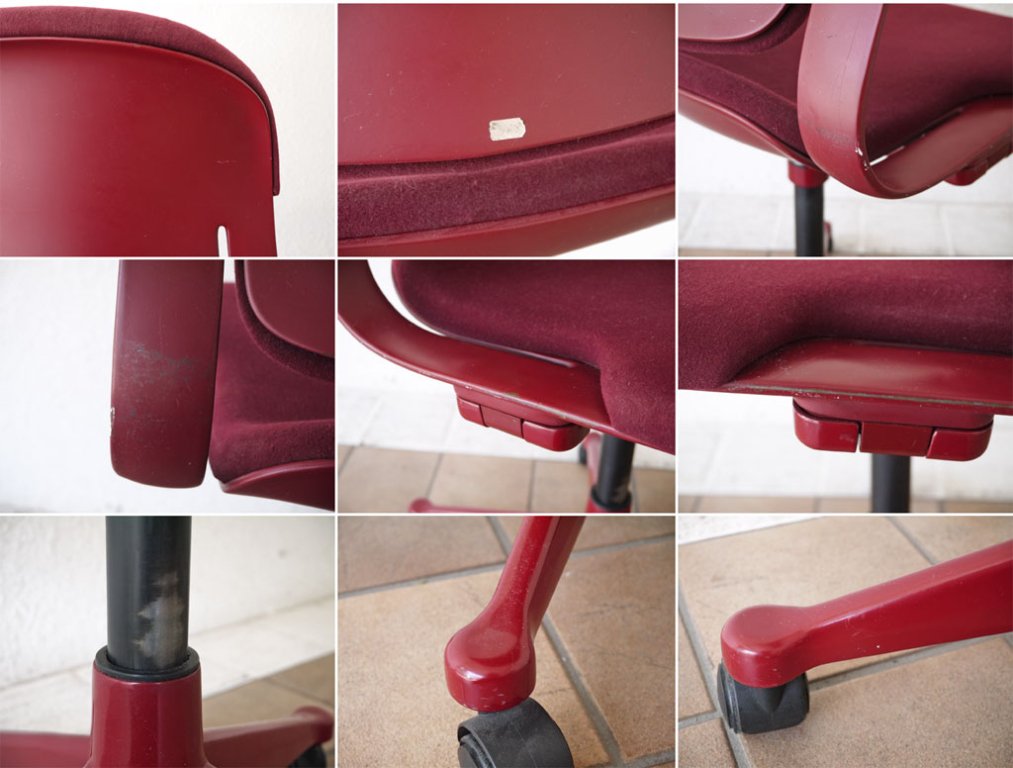 ハーマンミラー Herman Miller エクアチェア2 Equa Chair2 デスクチェア バーガンディ 廃番 希少品 ◇