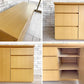 シンプルデザイン Simple Design タモ材 キャビネット チェスト ミニサイドボード W130cm 抽斗6杯 扉収納 オーダー家具 ●