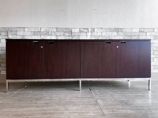 ノル Knoll クレデンザ Credenza 4 Position サイドボード マホガニー スチールレッグ フローレンス ノール Florence Knoll  デザイン ミッドセンチュリー ●