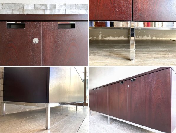 ノル Knoll クレデンザ Credenza 4 Position サイドボード マホガニー スチールレッグ フローレンス ノール Florence Knoll  デザイン ミッドセンチュリー ●