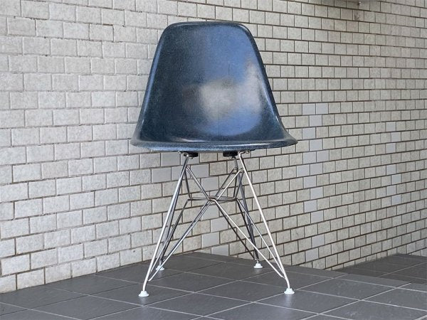 ハーマンミラー Herman Miller 2ndビンテージ サイドシェルチェア FRP製 ネオボー エッフェルベース ロータイプ C&R イームズ ミッドセンチュリー ■