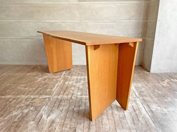 山の中家具工房 WOOD WORKING PLACE ナラ無垢材 デスク コンソールテーブル 笹谷益祥 W152 ♪