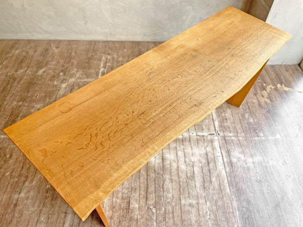 山の中家具工房 WOOD WORKING PLACE ナラ無垢材 デスク コンソールテーブル 笹谷益祥 W152 ♪