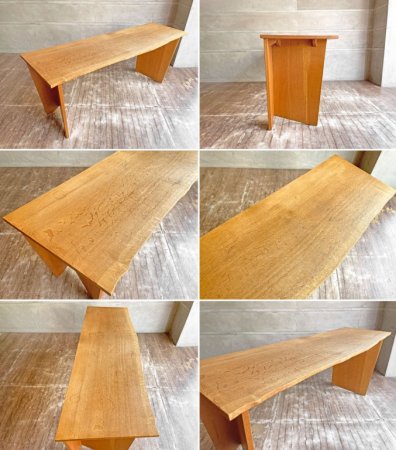 山の中家具工房 WOOD WORKING PLACE ナラ無垢材 デスク コンソールテーブル 笹谷益祥 W152 ♪