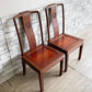 FEFCO FINE FURNITURE ダイニングチェア 2脚セット 花梨 カリン材 無垢材 中国家具 ●
