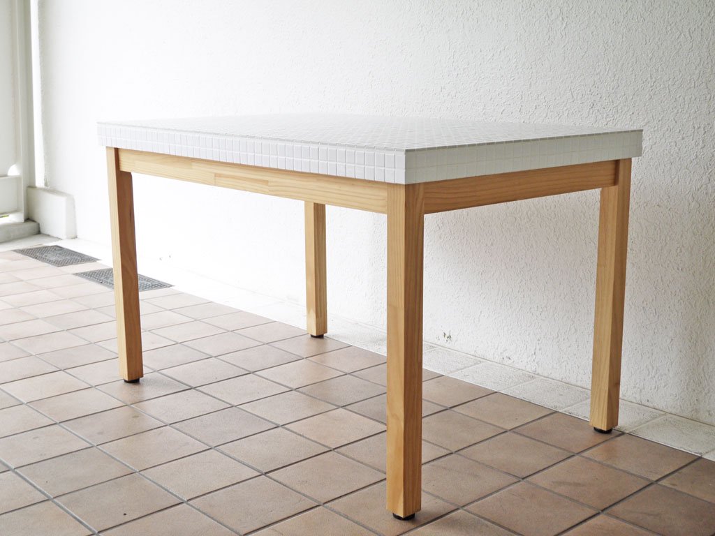 モモナチュラル Momo Natural モザイクトップテーブル MOSAIC TOP TABLE L タイルトップ W120cm 受注生産品 ◇