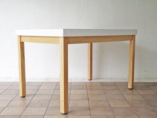 モモナチュラル Momo Natural モザイクトップテーブル MOSAIC TOP TABLE L タイルトップ W120cm 受注生産品 ◇