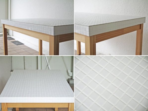 モモナチュラル Momo Natural モザイクトップテーブル MOSAIC TOP TABLE L タイルトップ W120cm 受注生産品 ◇