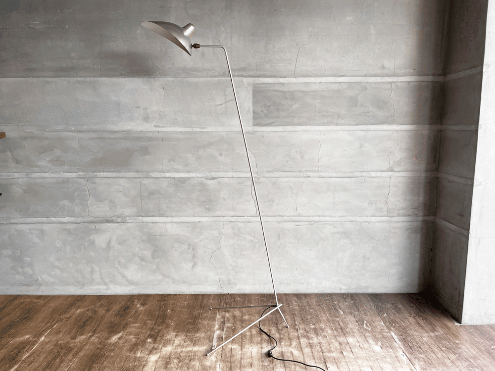 イデー IDEE ランパデール アン ルミエール LAMPADAIRE 1 LUMIERE シルバー セルジュ ムーユ Serge Mouille デザイン 1灯 希少 ♪