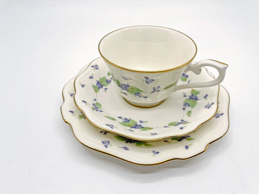 ノリタケ Noritake コンテンポラリーコレクション カップ＆ソーサー C&S トリオセット スミレ ボーンチャイナ 廃番品 C ●