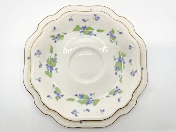 ノリタケ Noritake コンテンポラリーコレクション カップ＆ソーサー C&S トリオセット スミレ ボーンチャイナ 廃番品 E ●