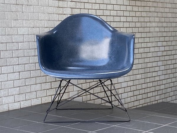 ハーマンミラー Herman Miller アームシェルチェア LAR 現行FRP製 ネイビー キャッツクレイドル ラウンジベース C&R イームズ ■