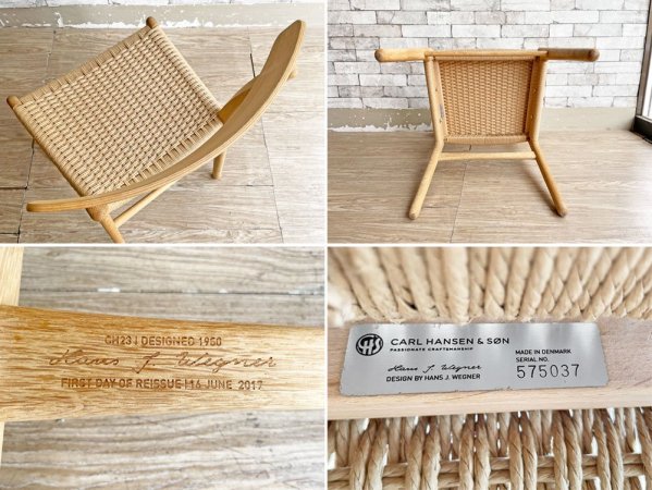 カールハンセン&サン Carl Hansen&Son CH23 ダイニングチェア オーク材  ソープフィニッシュ ハンス・J・ウェグナー  初日限定刻印入 C ●