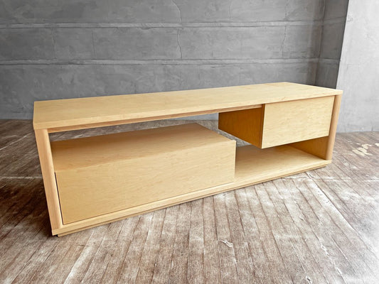 イデー IDEE コントゥール TVキャビネット CONTOUR TV CABINET メープル材 抽斗2杯 W140 現行品 定価\143,000- ♪