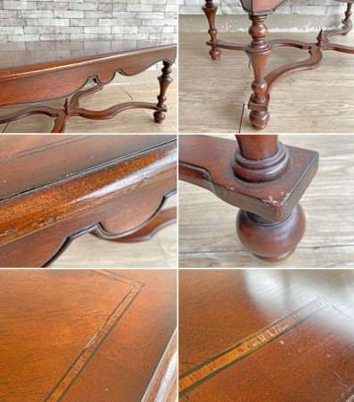 ヨーロピアンクラシカルデザイン European Classical エクステンション コーヒーテーブル センターテーブル 伸長式 W109-165cm ●