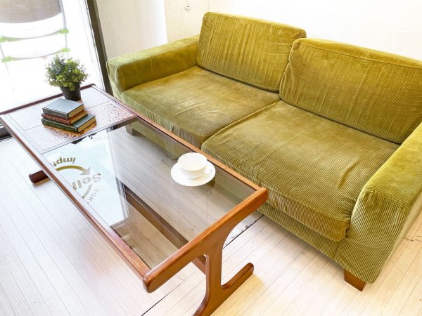 ジャーナルスタンダードファニチャー journal standard Furniture リヨン ソファ LYON SOFA 2シーターソファ コーデュロイ生地 カバーリング クッション ★