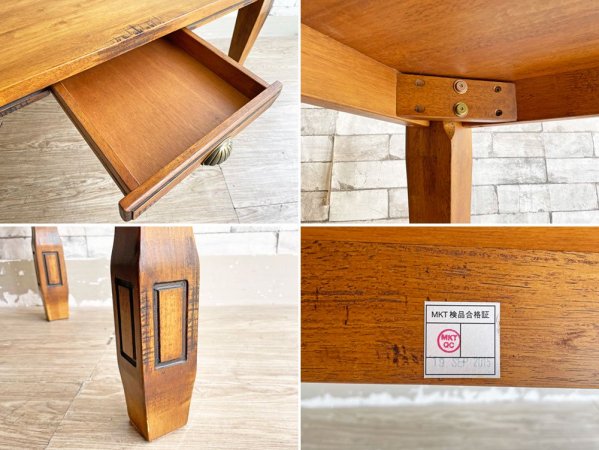 ビンテージスタイル Vintage Style デスク 引き出し付き ダイニングテーブル H60? ビンテージ加工 ●