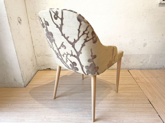 タイムアンドスタイル TIME&STYLE フィリップ Philip ハーフアームチェア half arm chair ブナ材 梅の花柄 廃番仕様 参考定価￥132,000- B ★