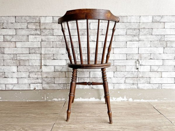 UKビンテージ Vintage アイベックスチェア ダイニングチェア ウィンザーチェア スティックバック 5本 丸座面 エドワーディアン様式 英国アンティーク ●