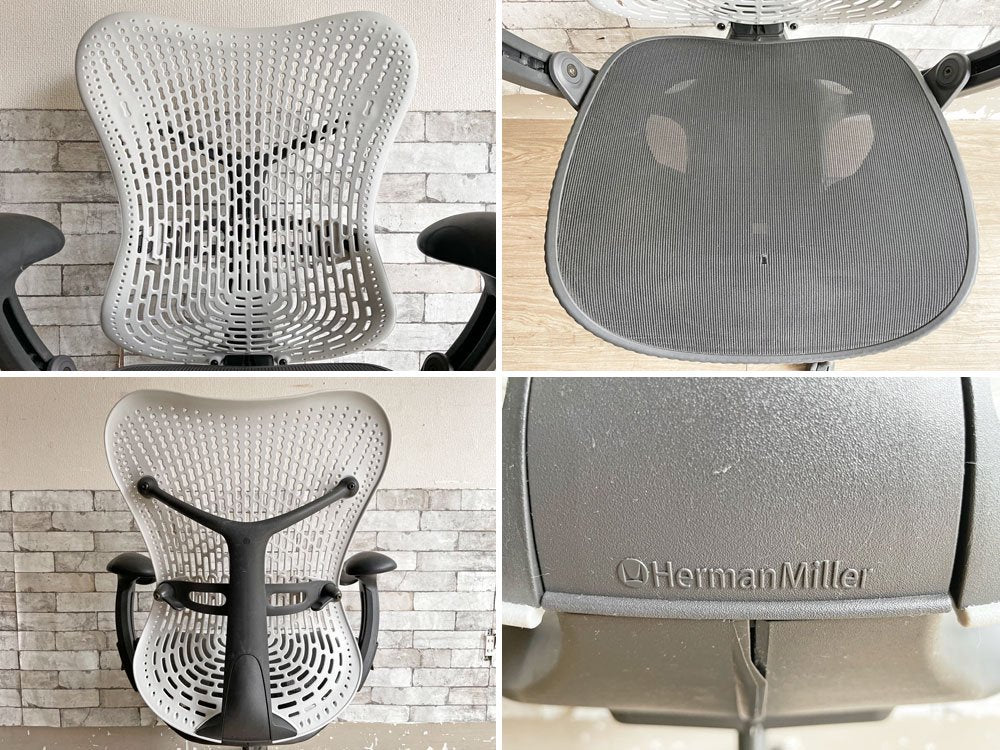 ハーマンミラー Herman Miller ミラチェア Mirra Chair アルパイン×グラファイトカラー メッシュシート デスクチェア スタジオ7.5 生産終了品 現状品 ●