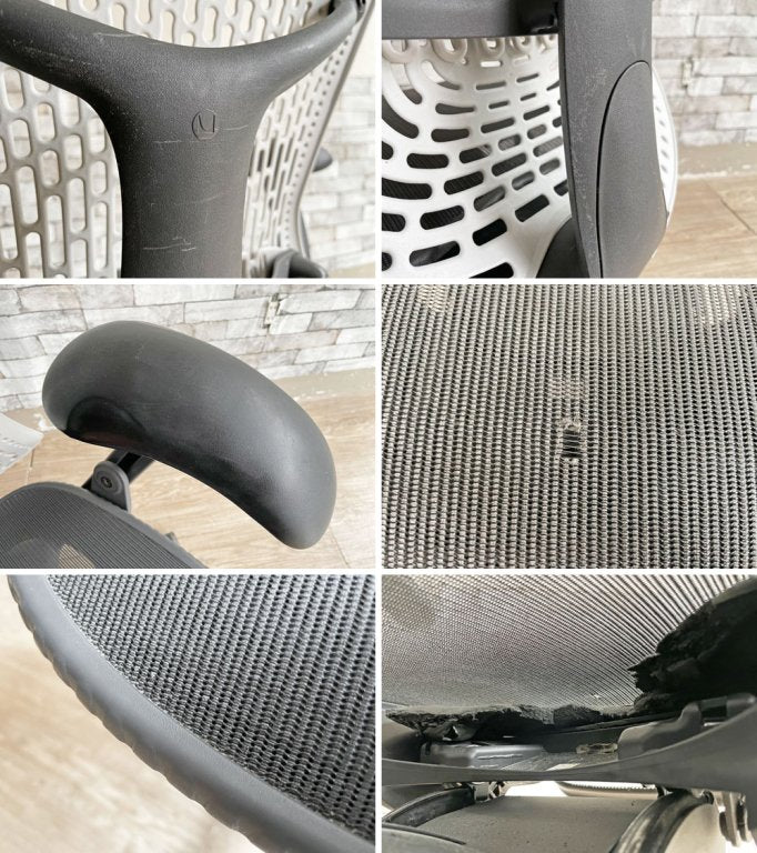 ハーマンミラー Herman Miller ミラチェア Mirra Chair アルパイン×グラファイトカラー メッシュシート デスクチェア スタジオ7.5 生産終了品 現状品 ●