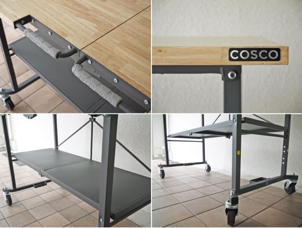 コスコ COSCO フォールディングテーブル ワークデスク 折畳み 作業台 キャスター付き 米国 ◇