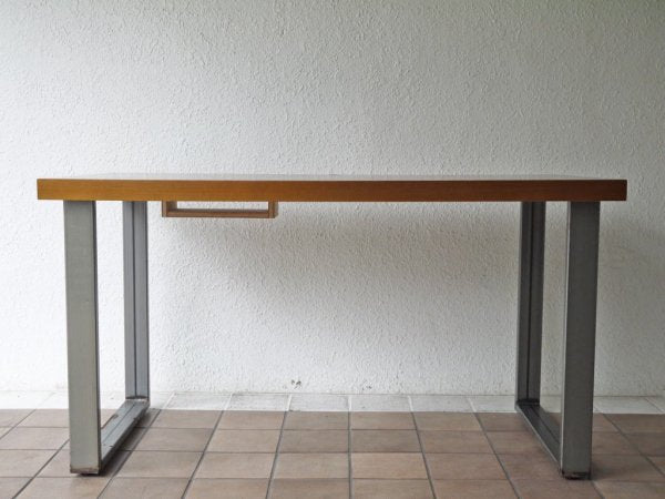 インダストリアルデザイン Industrial design デスク ワーキングテーブル ウォールナット天板 × 鉄脚 W140cm ◇