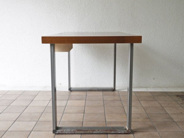 インダストリアルデザイン Industrial design デスク ワーキングテーブル ウォールナット天板 × 鉄脚 W140cm ◇