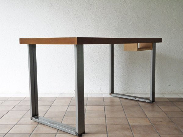 インダストリアルデザイン Industrial design デスク ワーキングテーブル ウォールナット天板 × 鉄脚 W140cm ◇