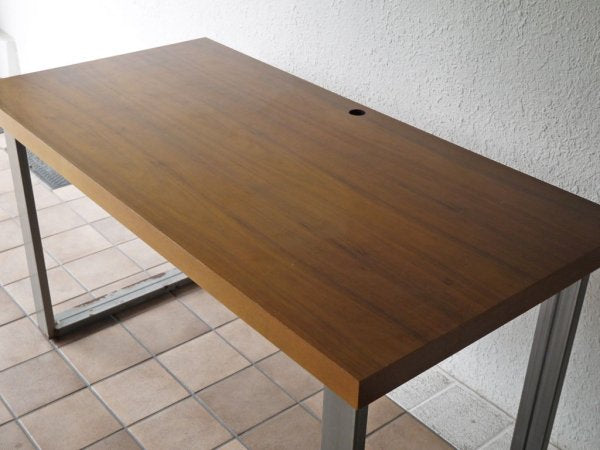 インダストリアルデザイン Industrial design デスク ワーキングテーブル ウォールナット天板 × 鉄脚 W140cm ◇
