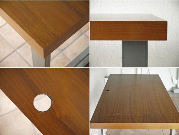 インダストリアルデザイン Industrial design デスク ワーキングテーブル ウォールナット天板 × 鉄脚 W140cm ◇