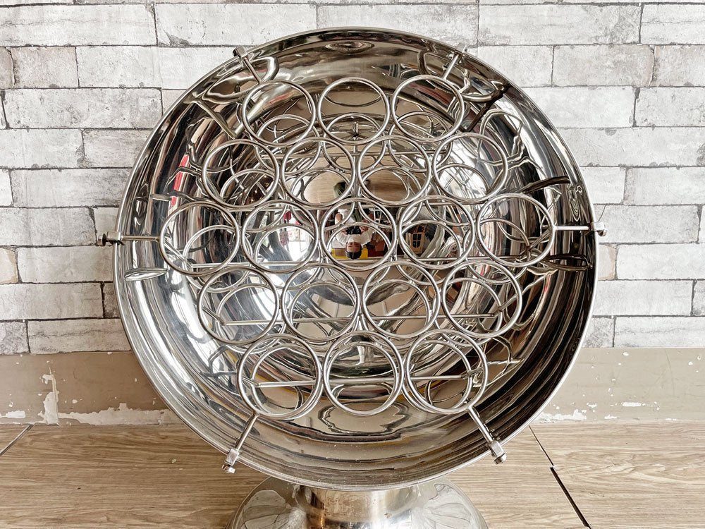 三宝産業 ユキワ YUKIWA ジャンボワインラック JUMBO WINE RACK ボトルホルダー 半球型 18-8ステンレス 19本 業務用 定価￥390,000- ●