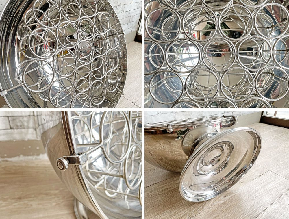 三宝産業 ユキワ YUKIWA ジャンボワインラック JUMBO WINE RACK ボトルホルダー 半球型 18-8ステンレス 19本 業務用 定価￥390,000- ●