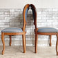 ヨーロピアンクラシカル デザイン European Classical design ダイニングチェア 2脚セット 猫脚 ファブリック ブルー イタリア ロココ調 A ●