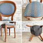 ヨーロピアンクラシカル デザイン European Classical design ダイニングチェア 2脚セット 猫脚 ファブリック ブルー イタリア ロココ調 A ●