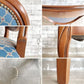ヨーロピアンクラシカル デザイン European Classical design ダイニングチェア 2脚セット 猫脚 ファブリック ブルー イタリア ロココ調 A ●