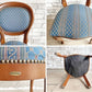 ヨーロピアンクラシカル デザイン European Classical design ダイニングチェア 2脚セット 猫脚 ファブリック ブルー イタリア ロココ調 B ●