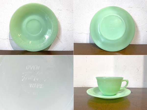 ファイヤーキング FIRE KING ジェーンレイ Jane Ray カップ＆ソーサー Cup&Soucer 2客セット ★