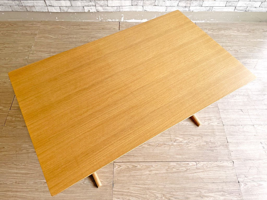 無印良品 MUJI リビングでもダイニングでもつかえる ダイニングテーブル オーク材 W130cm ナチュラル シンプルデザイン 定価￥44,900- ●