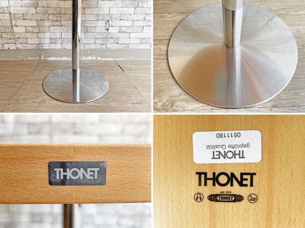 トーネット Thonet S1123 ラウンドテーブル ダイニングテーブル ビーチ材×スチール ジェームス・アーヴィン ドイツ ●