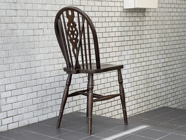 アーコール Ercol ホイールバックチェア スポークバック ダイニングチェア エルム材 UKビンテージ 英国家具 ■