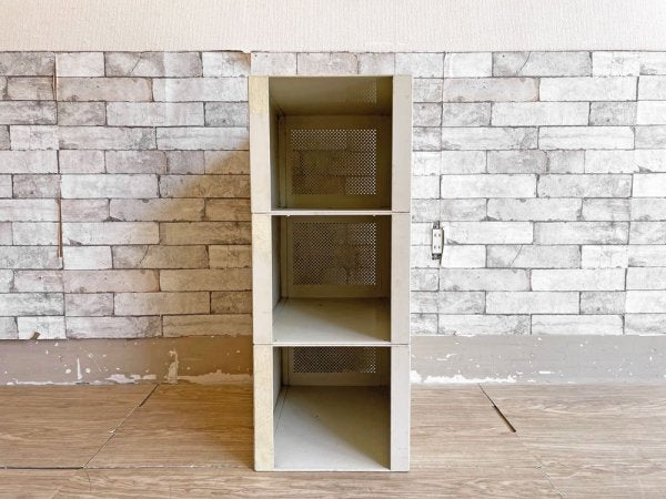 インダストリアルスタイル Industrial Style スチールキャビネット オープンタイプ 3段 奥行46cm パンチングメタル ●