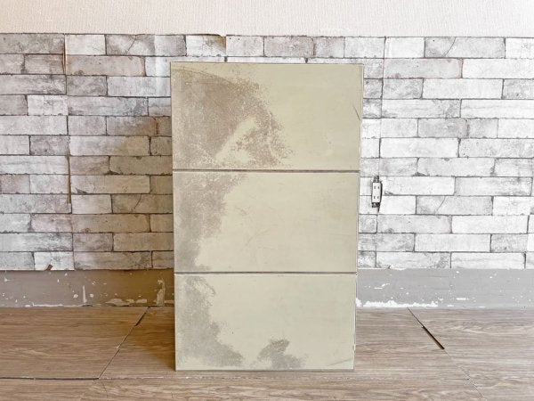 インダストリアルスタイル Industrial Style スチールキャビネット オープンタイプ 3段 奥行46cm パンチングメタル ●
