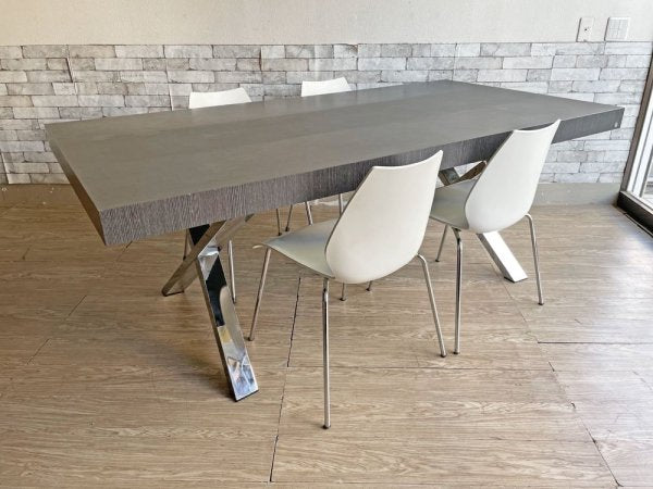 カリガリス Calligaris アクセル Axel CS/4060-FRW ダイニングテーブル W200cm ブラック スチール脚 イタリアンモダン ●