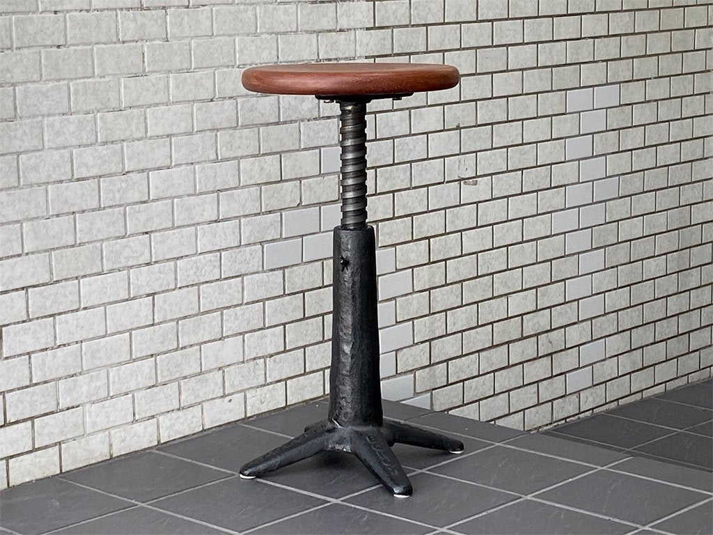 ダルトン DULTON ボノックス スツール BONOX stool Model 2045 無垢材 アイアン 昇降 インダストリアル ファクトリー ■