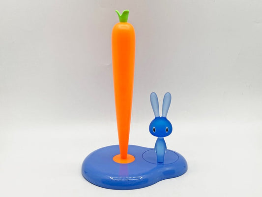 アレッシィ ALESSI バニー&キャロット Bunny & Carrot キッチンペーパーホルダー 樹脂製 ブルー ステファノ・ジョバンノーニ Stefano Giovannoni イタリア ●