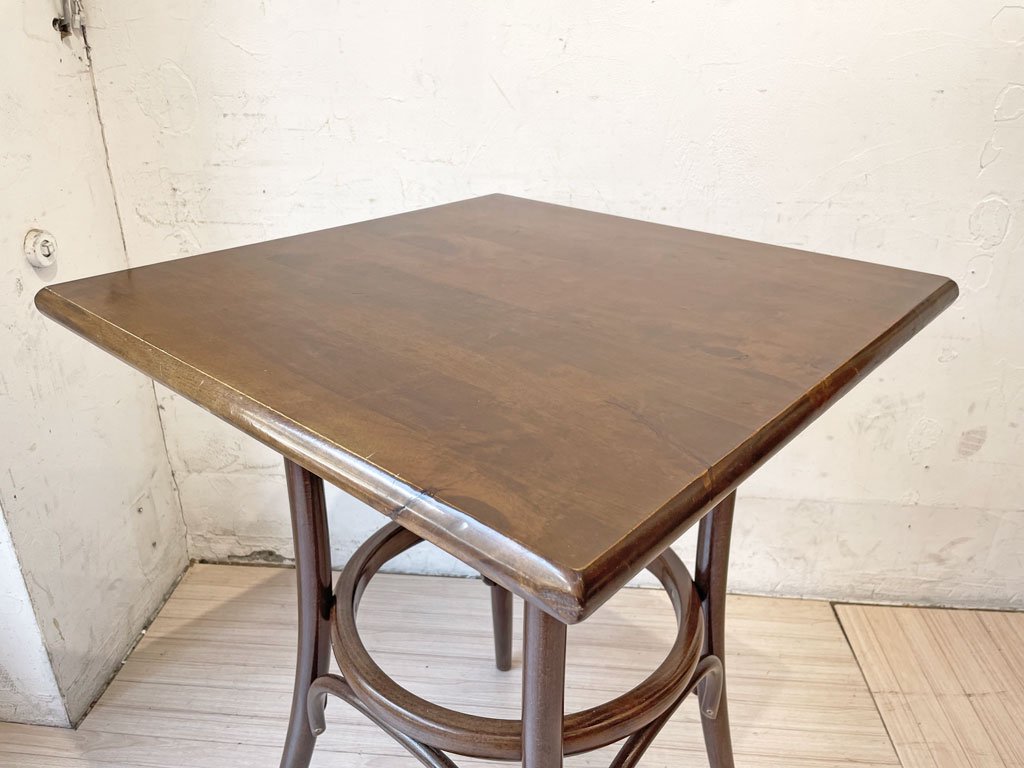 ビンテージ ベントウッド カフェテーブル Vintage VentWood cafe table 曲木脚 リメイク天板 スクエア カフェスタイル ビンテージ ★