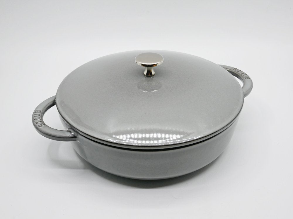 ストウブ STAUB ニダベイユ ソテーパン 両手鍋 ホーロー鍋 24cm グレー IH対応 フランス ●